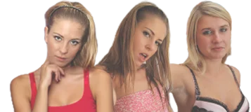 Three topless girls, all on the phone